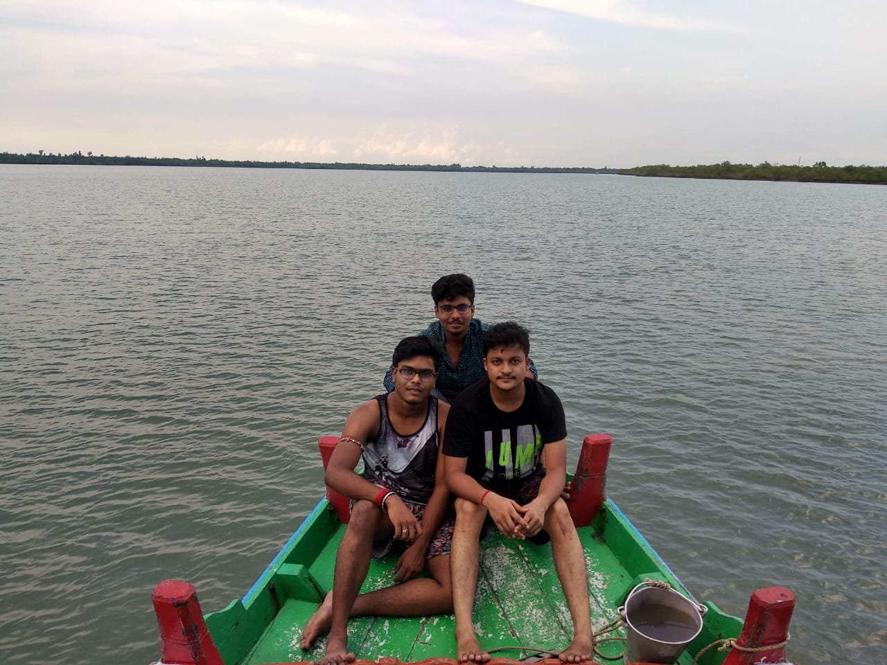 People sitting on boat in Sunderban